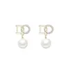 Brincos Elegantes de Letra com Strass e Pérolas Estilo Coreano, Brincos Chiques para o Dia a Dia com um Toque de Luxo Discreto e Sofisticado