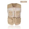 Colete Masculino Casual com Zíper e Múltiplos Bolsos, Colete para Voluntário, Publicidade, Repórter, Roupa de Trabalho, Estampa Personalizada, Homem, Verão