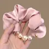 Diadema de Perlas de Satén Francesa para Mujer 2025 Nueva Diadema de Alta Elasticidad Goma para el Cabello Cuerda para el Cabello Tocado