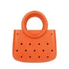 Bolsa de Color Puro Eva para Manualidades con Agujeros Impermeable para Cosméticos Cesta de Verduras Bolso de Playa de Moda con Corte Bolso de Mano para Viajes