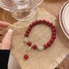 Colección de cinabrio de 8 mm ~ Pulsera de la suerte de elefante estilo chino rojo de Año Nuevo con hebilla de paz Pulsera de recuerdo turístico con carácter fu del templo