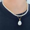 Collar de Perlas de Agua Dulce Zhuji para Mujer Cuerpo Entero Plata 925 Colgante Barroco Hebilla Universal Removible Accesorios DIY Venta al por Mayor