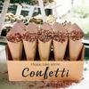 Venda Quente Cone de Papel para Confete de Casamento Suporte em Formato de Cone de Rosa Natural Conjunto Combinado de Bandejas para Casamento
