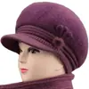 Gorro de Lana Cálido con Forro de Piel de Conejo para Mujer Otoño e Invierno, Gorro de Punto Grueso con Protección para Orejas y Frío para Personas de Mediana Edad y Mayores, Abuela
