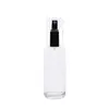 Botella de Vidrio Redonda para Aceite Esencial de 30 ml Botella Dispensadora de Cosméticos Botella con Atomizador de Tónico a Presión Botella Vacía de Esencia al por Mayor