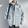 Tendência Temperamento Masculino Pequena Fragrância Estilo Versátil Xadrez Tendência 2027 Americana Versátil Jaqueta Camisa Jaqueta Casual Top
