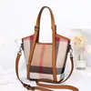 Bolso de cesta de mano para mujer, bolso tote con bloques de color, bolso de cuero genuino para mujer, bolso versátil de algodón y lino para hombro y cruzado para mujer 8338