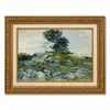 Moldura Dourada Retrô Campo de Pessegueiros em Flor de Van Gogh Céu Estrelado Estilo Pintura a Óleo Sala de Estar Entrada Pintura de Parede Emoldurada Pintura Decorativa Personalizado