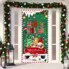 Decoración de cubierta de puerta navideña transfronteriza, cortina de puerta del monstruo verde Grinch, colgante de puerta de monstruo navideño, cubierta de puerta de tapiz de Año Nuevo