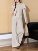 Conjunto de Suéter de Tricô com Xale e Calça Wide Leg Elegante para o Outono/Inverno 2026