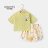 Conjunto Infantil Kaka Panda para Meninas Conjunto de Verão Infantil Meninos Manga Curta Shorts Conjunto de Duas Peças Roupa Casual de Verão para Bebê