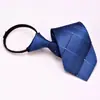Corbata formal de negocios con cremallera para hombre, estilo coreano, profesional, decorativa, sin nudo, azul, negro y rojo, fácil de poner y quitar.
