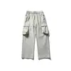 Pantalones de Trabajo Resistentes de Color Sólido con Múltiples Bolsillos Estilo Retro Americano Nanxia para Hombre, Nuevos Pantalones Casuales Rectos Sueltos de Otoño