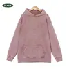 Moletom com capuz solto e aspecto desgastado vintage 400G, moletom moderno de marca transfronteiriça unissex oversized com lavagem especial
