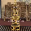 Decoración de quemador de incienso de latón trípode de latón quemador Torre decoración quemador de incienso artesanías de latón decoración
