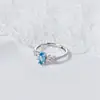 Anillo de Plata de Ley S925 Nalan Luz de Lujo de Gama Alta Anillo con Topacio Azul Corte Marqués Anillo Exquisito Super Brillante R03895