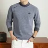 Nueva Sudadera con Capucha de Manga Larga para Hombre Otoño Jersey de Cuello Redondo Top Capa Base de Moda Camiseta de Manga Larga para Hombre