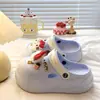 Zuecos de EVA con Aumento de Altura Estilo Ojo de Gato, Simples y Versátiles, Cómodos para Uso al Aire Libre en Verano, Viajes Diarios, Pantuflas de Punta Cerrada