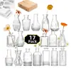 Juego de Jarrones Pequeños Decorativos de Vidrio Vintage Transparente Estilo Ins, Jarrón de Flores y Botella de Aromaterapia, El Más Vendido Transfronterizo con un Toque de Lujo