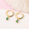 Pendientes Pendientes Pendientes Colgantes de Zircón de Gota de Agua Estilo Igual de Celebridad de Internet INS Europea y Americana Pendientes Chapados en Cobre Chapados en Oro de 14K para Mujer