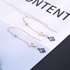 Brincos elegantes com borlas de diamante, brincos longos femininos, modernos, personalizados, simples, de entrada, luxuosos, de zircônia, brincos de aço titânio