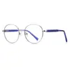 Monturas Ópticas Populares de Comercio Exterior 3191 Metal Antideslizante Templo Texturizado Estilo Japonés Montura Redonda Protección Ocular para Mujer Gafas Bloqueadoras de Luz Azul