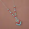 Estilo Étnico Exótico Adorno de Frente con Borlas para Mujer Retro Foto Estilo Antiguo Colgante de Cejas Cadena para la Frente Tocados Bohemios