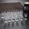 Vaso de cristal para Moutai, vaso de chupito de 10 ml, juego de decantador de licores, juego de siete piezas, diseño Feitian