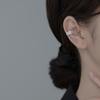 Nalan Plata S925 Clip para Oreja de Mujer Clip para Oreja Completo de Diamante Línea de Ola Sin Agujeros en las Orejas Clip para Cartílago de la Oreja Doble Capa Joyería G8118