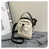 2025 Lona Ligera Patchwork Casual Elegante Tendencia de Verano Cordón Vertical Moda Viaje Cruzado Teléfono Bolsa Cuadrada Pequeña