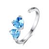 Anillo de apertura con piedra natural de amor en plata esterlina S925, estilo transfronterizo, para mujer, estilo europeo y americano, ligero, de lujo, ajustable.