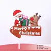 Decoração de bolo de aniversário Copyright série de Natal plug-in cola flexível Papai Noel boneco de neve árvore de Natal trem bandeira