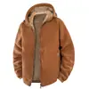 Directo del fabricante: Chamarra de polar con capucha para hombre, polar engrosado para otoño e invierno, sudadera casual para hombre, adecuada para estudiantes