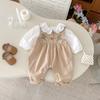Traje de bebé estilo coreano Bordado Superior Traje de Dos Piezas para Bebé y Niños Pequeños Traje de Gateo para Primavera y Otoño traje Niña Bebé