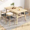 Mesa de comedor pequeña y sencilla para 4-6 personas, mesa de comedor para el hogar, juego de mesa y sillas rectangular, juego de mesa para apartamento de alquiler