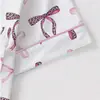 Conjunto de Pijama Cardigan Rosa de Seda Leite Transfronteiriço Europeu e Americano para Mulheres, Shorts de Manga Curta, Roupa de Casa Confortável e Respirável Conjunto Casual
