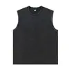 Suministro Exclusivo Transfronterizo de Camiseta Casual Versátil de Moda de Verano Nueva Sin Mangas Cuello Redondo Vintage Lavada de 230g para Hombre