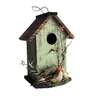 Pared de Productos Nuevos Transfronteriza Casa para Pájaros Montada en Pared Madera Maciza Exterior Nido de Pájaros para Jardín Decoración de Patio Nido de Pájaros Artesanías de Madera Adorno Colgante