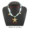 Zn0642 Tela Azul Floral Transfronteriza Estilo Vacacional Collar de Estrella de Mar Acero Inoxidable Chapado en Oro de 14K Elegante Collar de Nuevo Estilo para Mujer