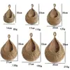 Nido de Pájaro Tejido a Mano de Nuevo Estilo Transfronterizo Red con Forma de Gota de Agua, Bolsa de Red para Frutas Tejida a Crochet con Cuerda de Algodón Hecha a Mano para Almacenamiento y Organización