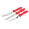 Espátula de crema de acero inoxidable de 4 pulgadas de tres piezas, cuchillo desmoldador de pasteles, cuchillo para salsa de pan tostado, herramienta para fondant