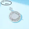 Nuevo Colgante Femenino Color Platino Portafoto Vacío Holder de Collar de Cobre Accesorios para Joyería DIY Incrustado con Materiales Preciosos Portafoto Vacío de Buda Imitación 925