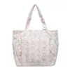 Bolsa de lona estilo bosque INS linda dulce moderna de alto valor con cordón de lazo de pana gran capacidad elegante para mujer