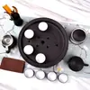 Juego de Té Kung Fu de Arcilla Púrpura con Tetera, Tazas de Té, Bandeja de Té, Juego de Té de Cerámica, Cuenco Redondo para Lavar el Té, Almacenamiento de Agua, Jia Shi Hua