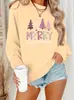 Sudadera Estampada de Navidad - Temporada de Otoño e Invierno Sudadera Casual de Manga Larga con Cuello Redondo para Mujer -
