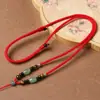 Pendente Ajustável de Ágata Calcedônia Conta Dzi Cordão Corrente de Suéter Pingente de Jade Amuleto Buda Cordão Pingente Cordão Vermelho Venda Direta da Fábrica