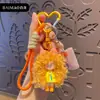 Pingente de chaveiro original de desenho animado de menina com cabelo cacheado e estiloso, boneca Nai Fu, acessório de chaveiro para bolsa feminina, presente
