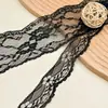 Ribete de Encaje Negro con Correas de Nylon Huecas No Elásticas, Accesorios Florales, Decoraciones para Ropa, Accesorios para el Cabello, Pinzas, Personalización de Fábrica