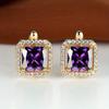 Desejo transfronteiriço AliExpress Platinum Super Flash Square cheio de diamante grande Zircon brincos de pino meninas jóias simples pequeno temperamento