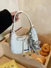 Bolsa Feminina Transfronteiriça 2026 Nova Doce e Fofa com Laço, Pequena Bolsa Transversal, Design de Nicho, Bolsa de Bolinho de Massa de Alto Padrão, Bolsa de Ombro